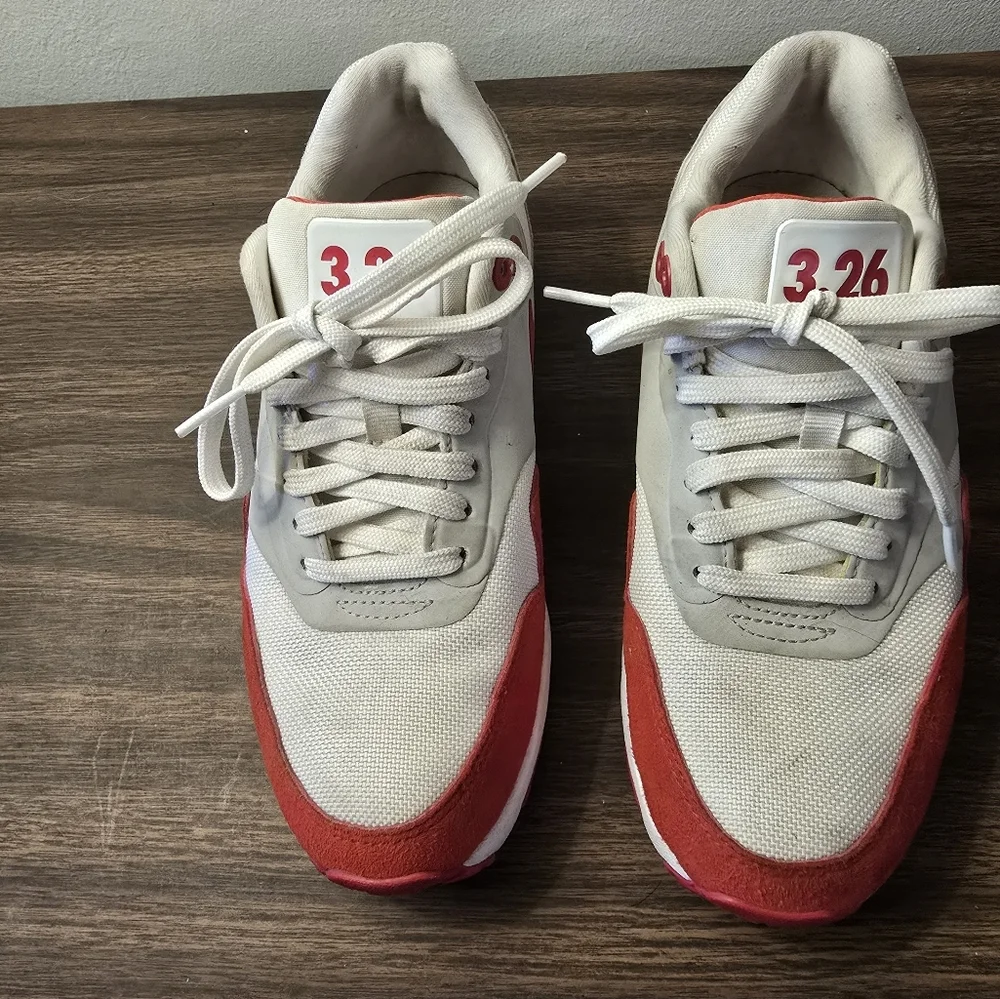 Nike Red and White Athletic Shoes Womens 6.5